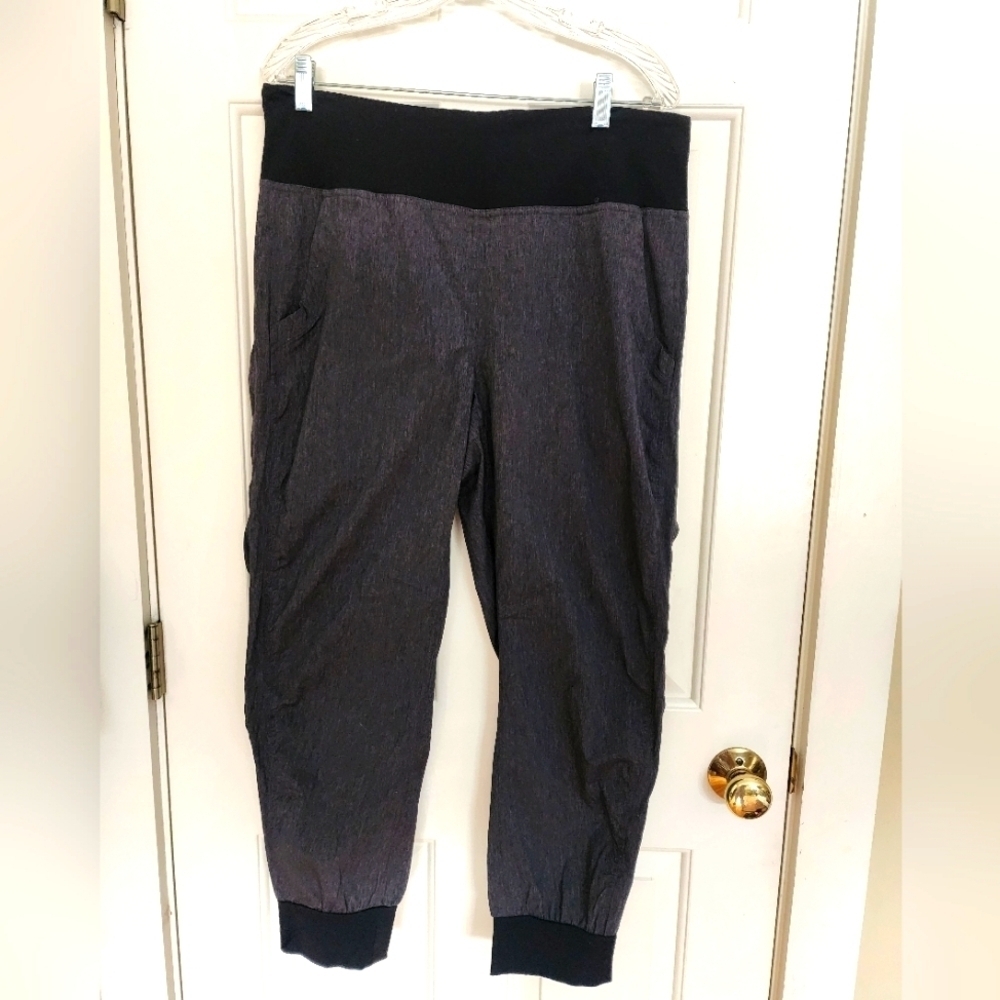 Prana Gray and Black Track Jogger Pants